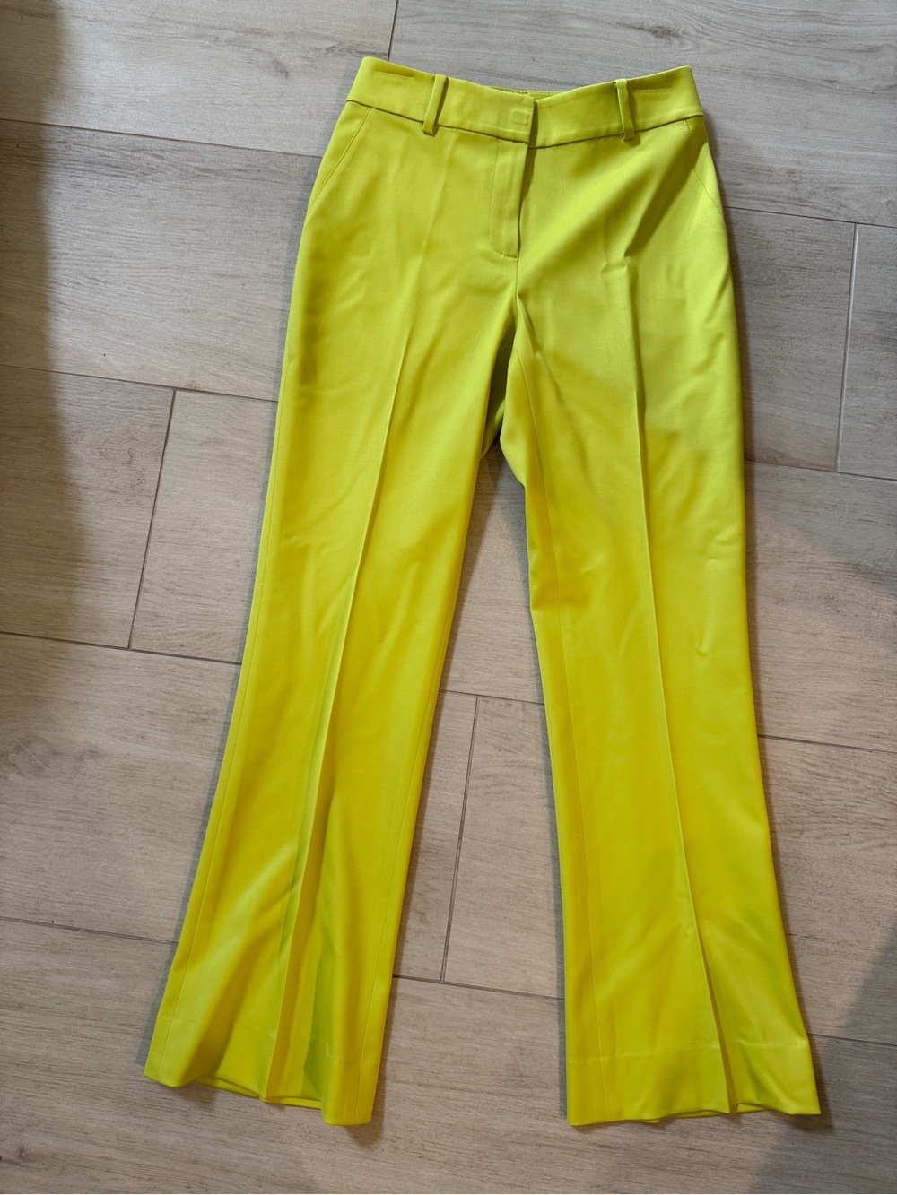 ST JOHN Lime Yellow Tailored Women's Dress Pants Size 2